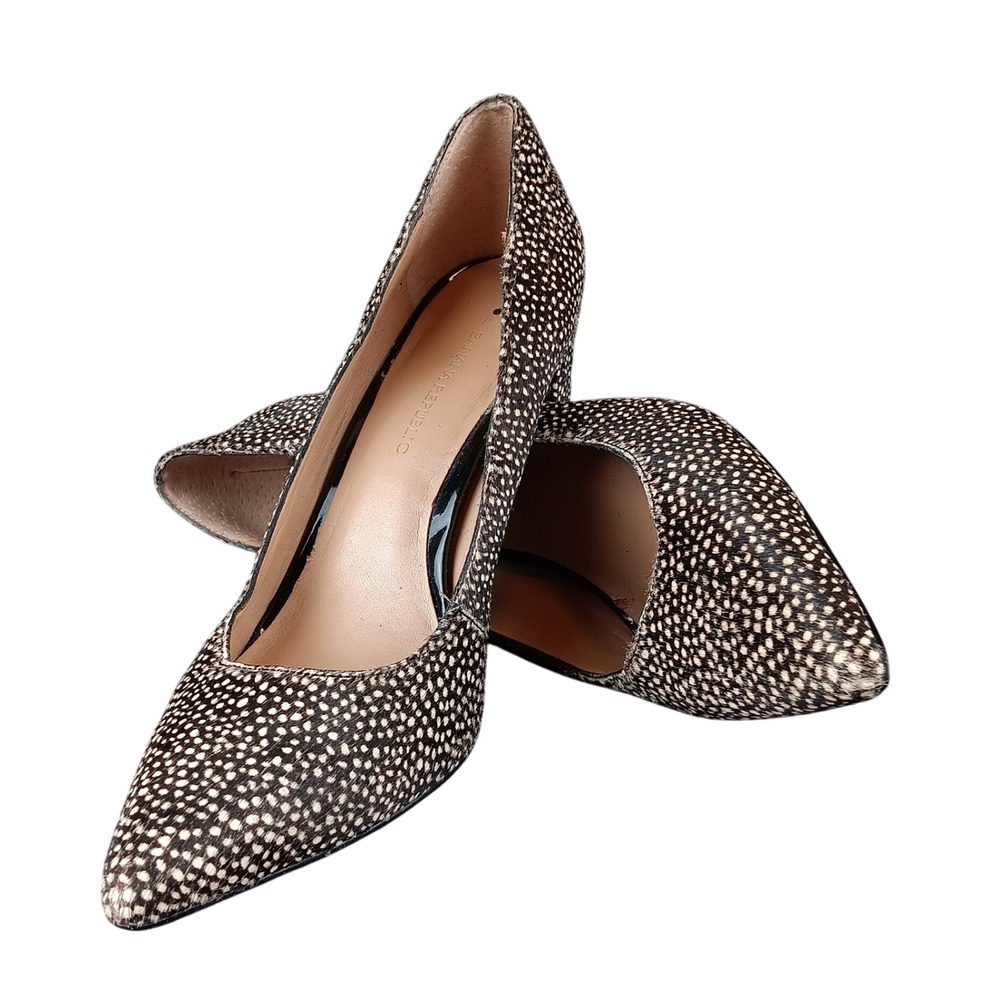 Banana Republic Calf Hair Fur Pointed Toe Block Heels Women's Size 6M